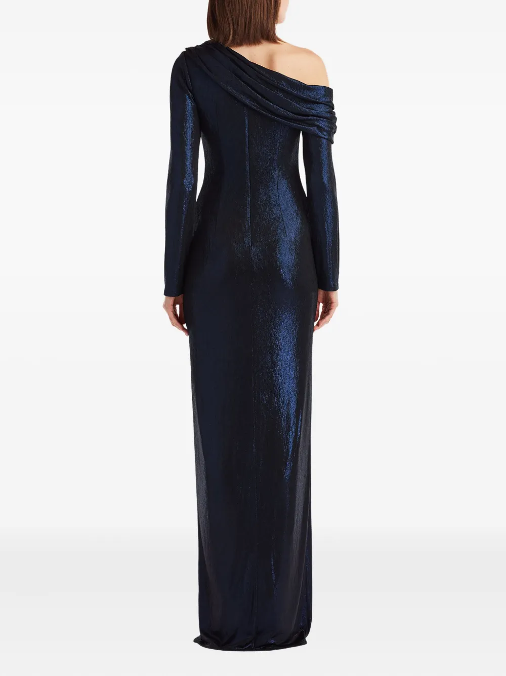 Tadashi Shoji One-shoulder Slit Maxi Dress In Blue
