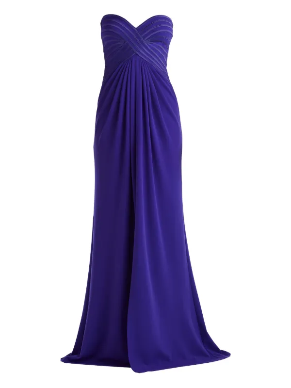 chinese dress ladies La Femme Square-Neck Long Prom Dress 29710 Royal Purple / 00