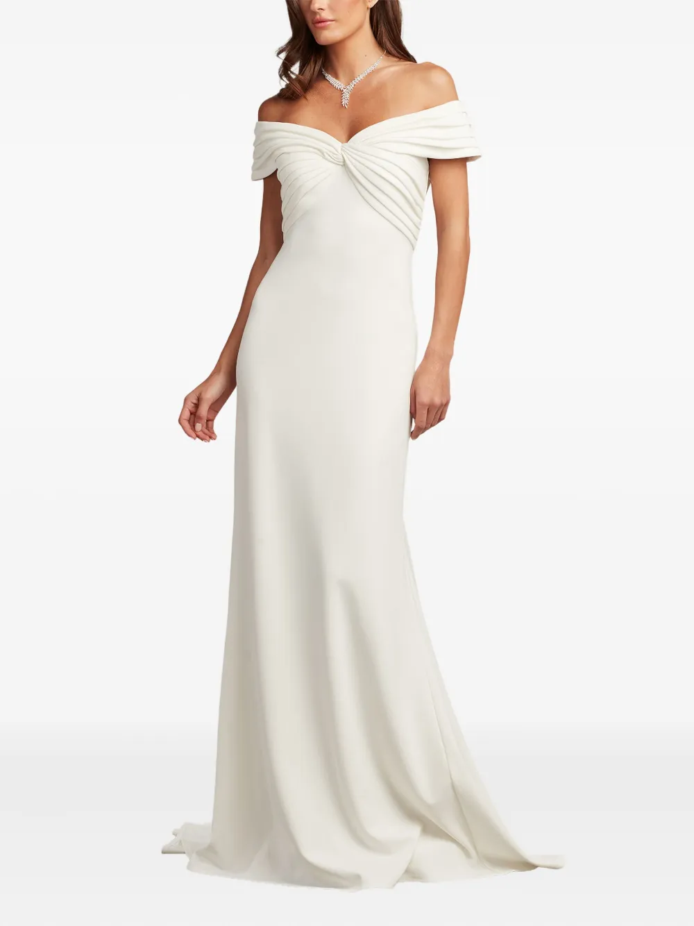 Tadashi Shoji twisted off-shoulder maxi dress - Wit