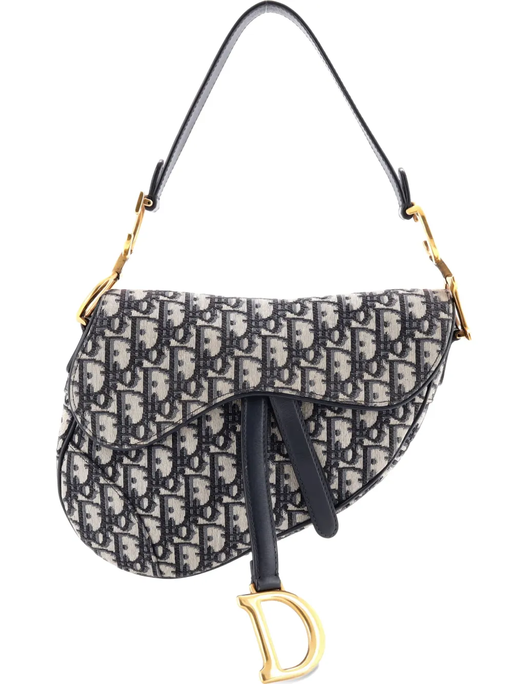 Christian Dior Pre-Owned Saddle Handbag Oblique Canvas Medium shoulder Christian Dior Pre-Owned Saddle Handbag Oblique Canvas Medium shoulder