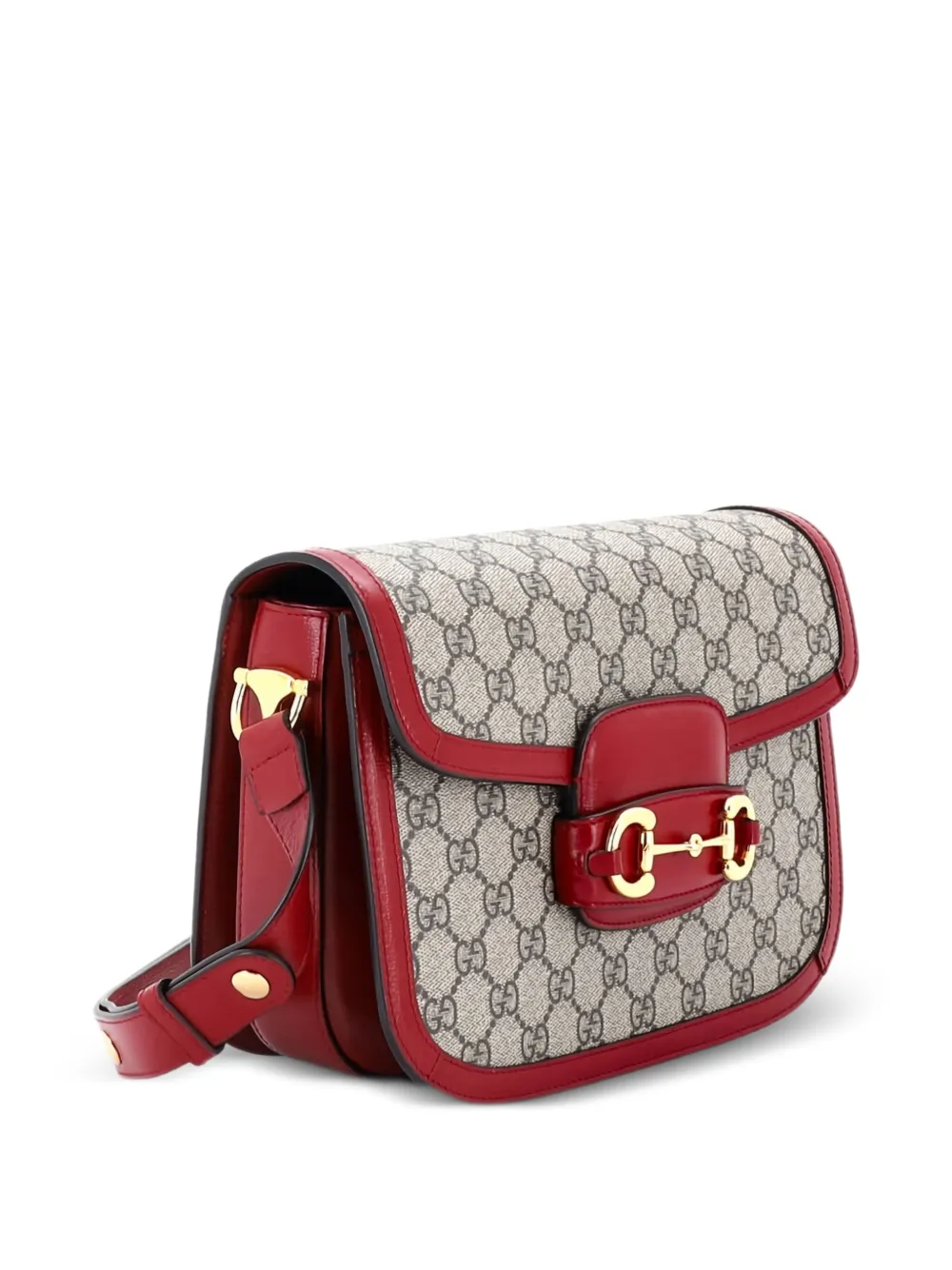  Gucci Pre-owned Horsebit 1955 Shoulder Bag Gg Coated Canvas With Leather Small Crossbody Bag - Toni Neutri 