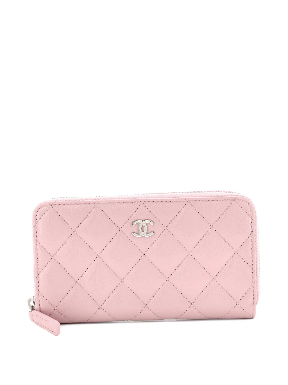 CHANEL Pre-Owned Zip Around Wallet Quilted Caviar small wallets - ピンク CHANEL Pre-Owned Zip Around Wallet Quilted Caviar small wallets - ピンク