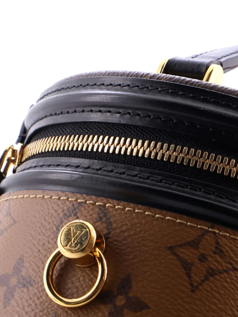 Pre-owned Louis Vuitton Cannes Handbag Reverse Monogram Canvas Satchel In Brown