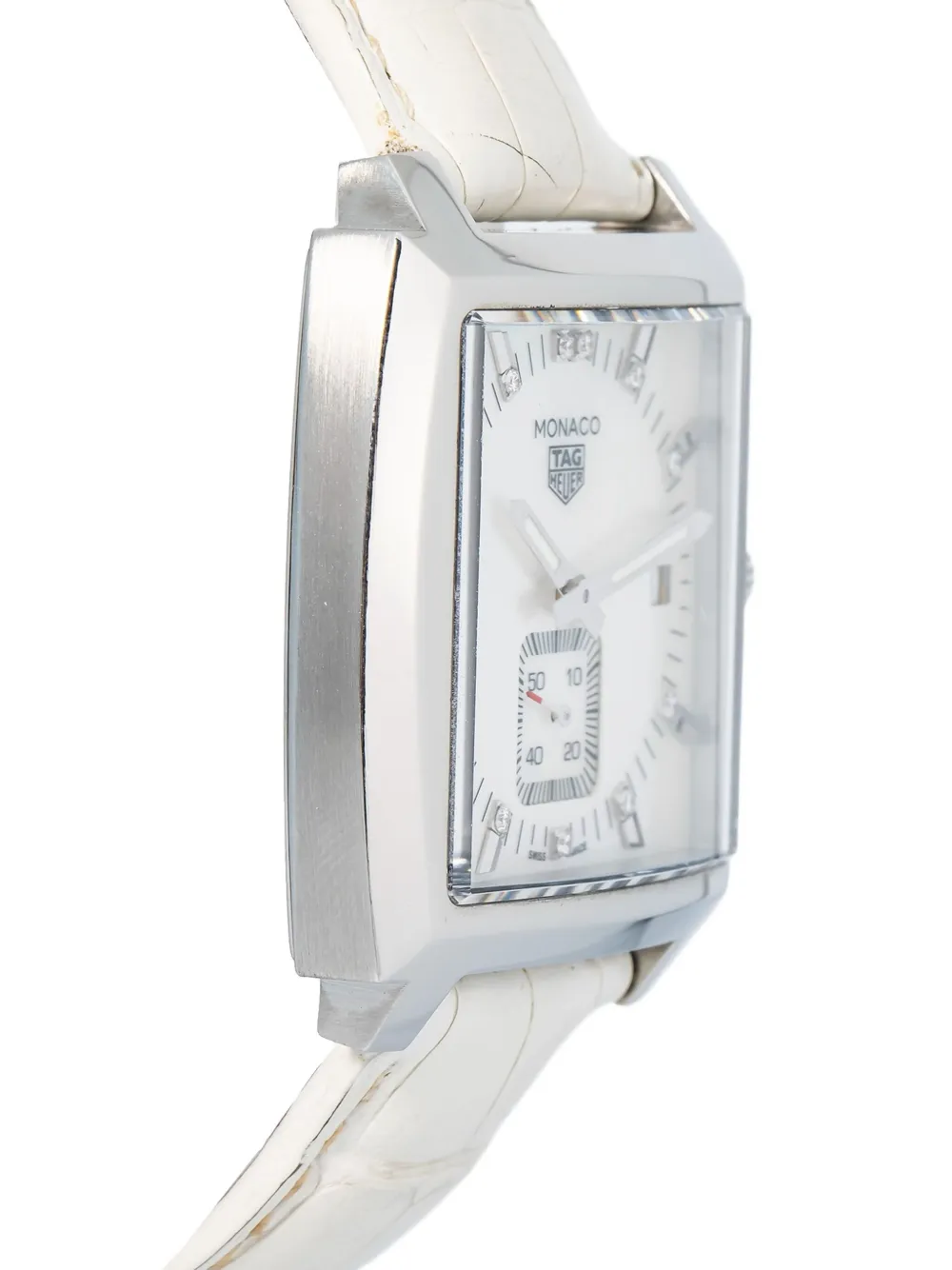 Pre-owned Tag Heuer Monaco 37mm In White