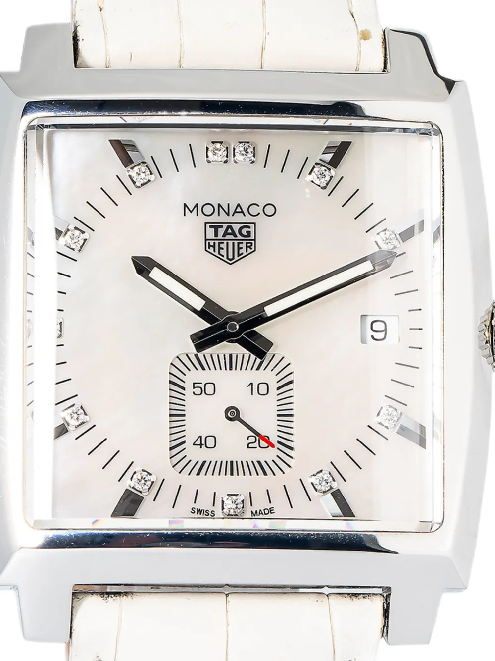 Pre-owned Tag Heuer Monaco 37mm In White