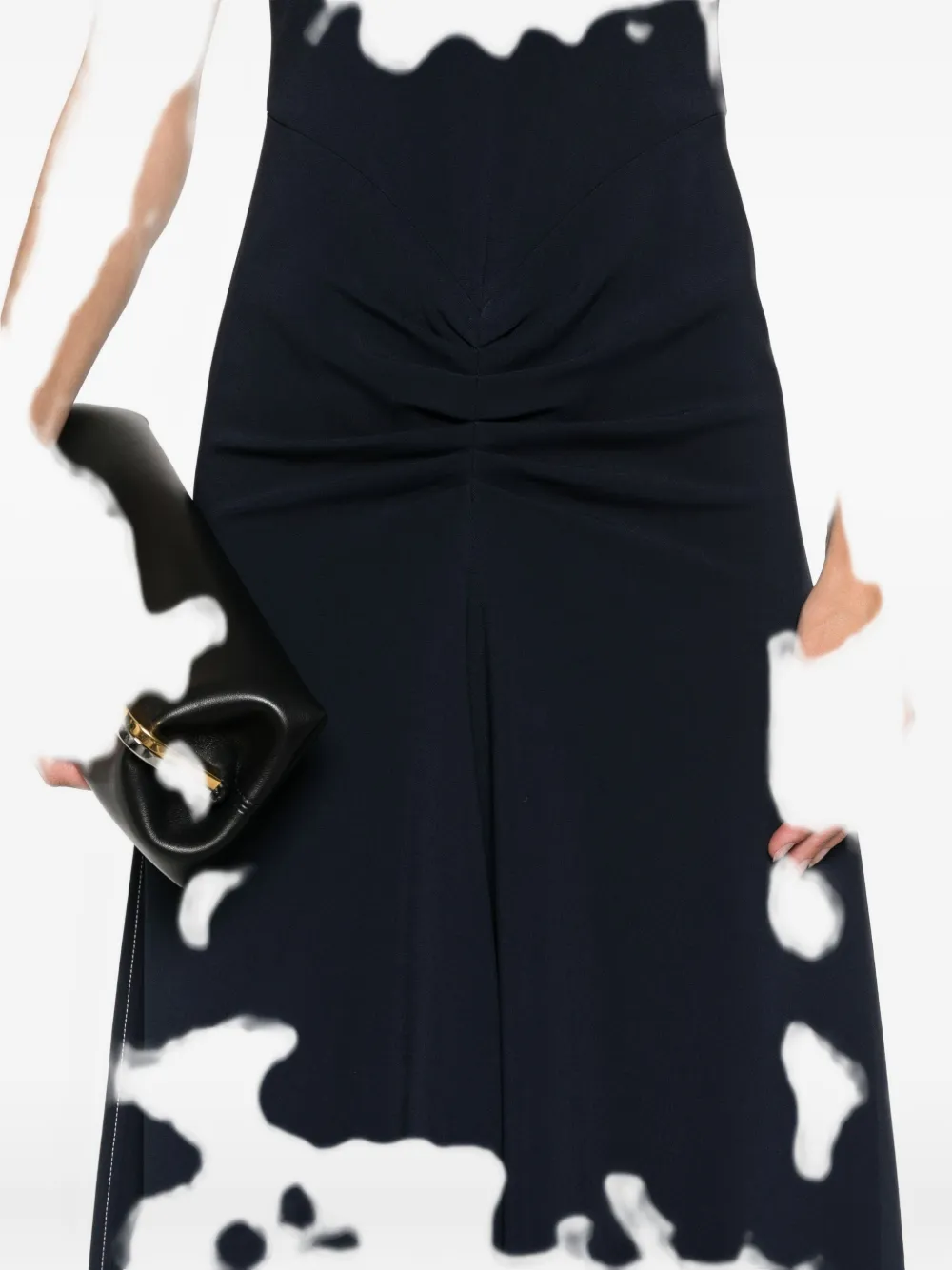 Victoria Beckham Short-sleeve Gathered Dress In Black