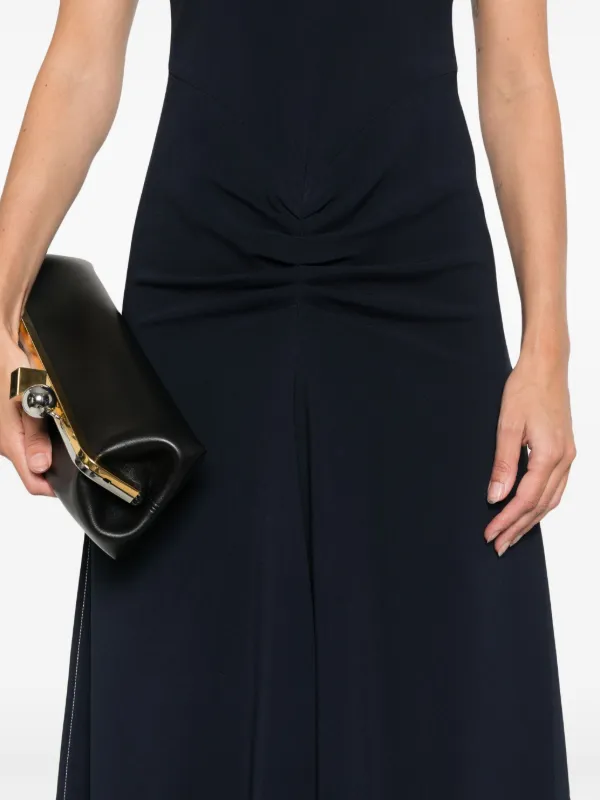 Victoria Beckham Women's Gathered Stretch Midi-Dress - Navy - Size 10