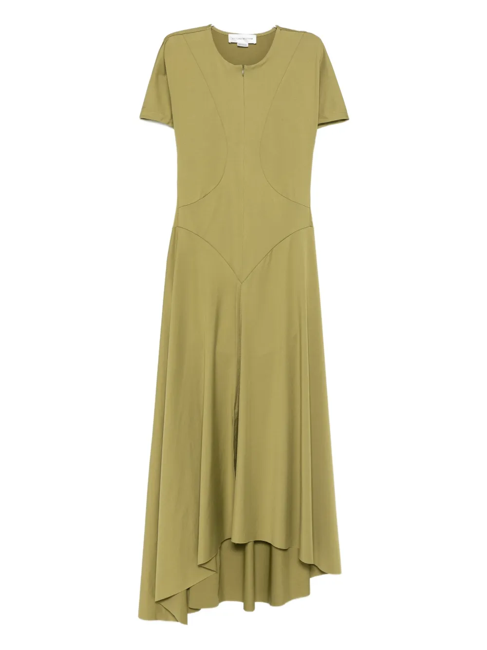 Victoria Beckham Zip Midi Dress In Green