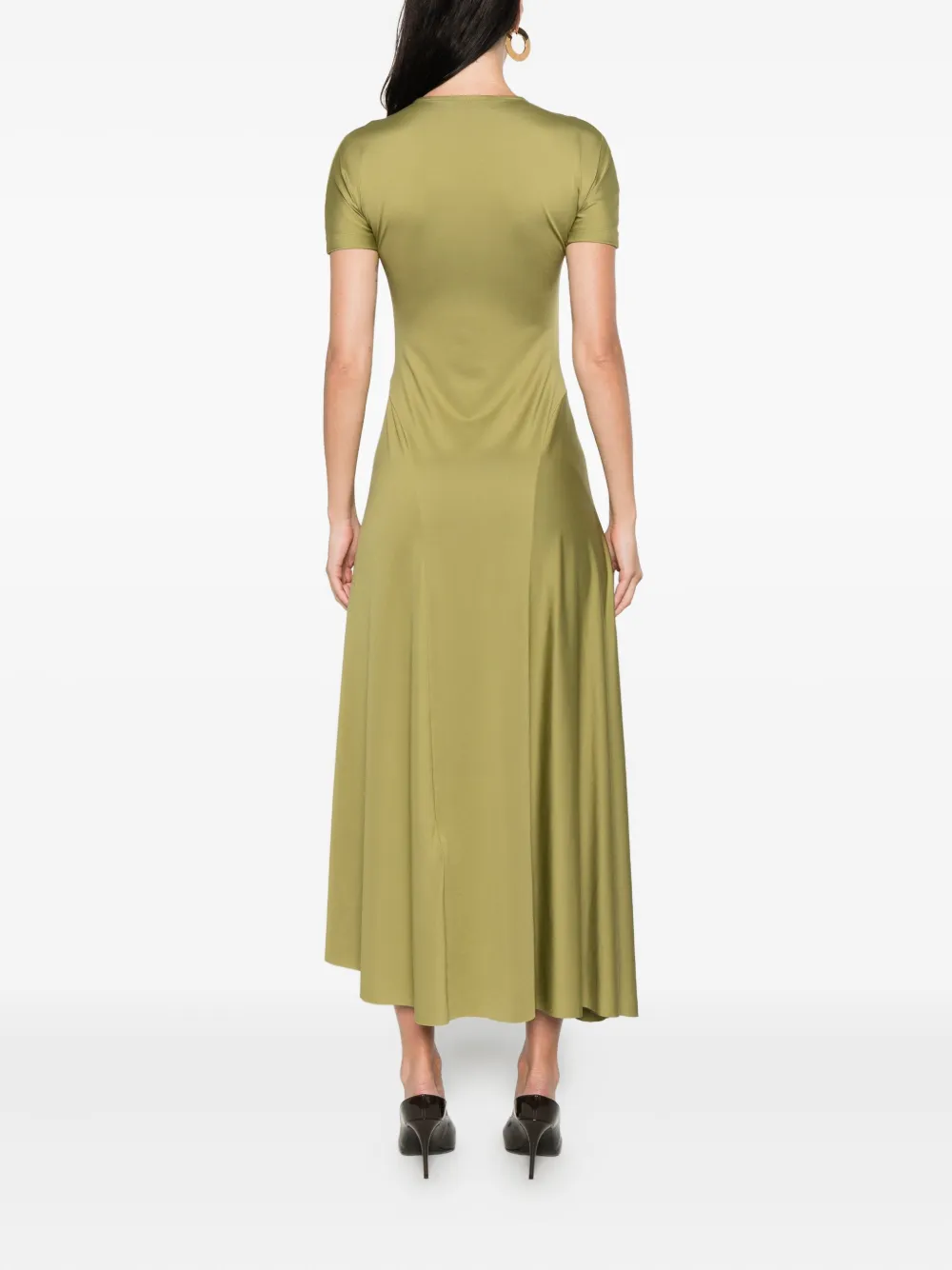Victoria Beckham Zip Midi Dress In Green