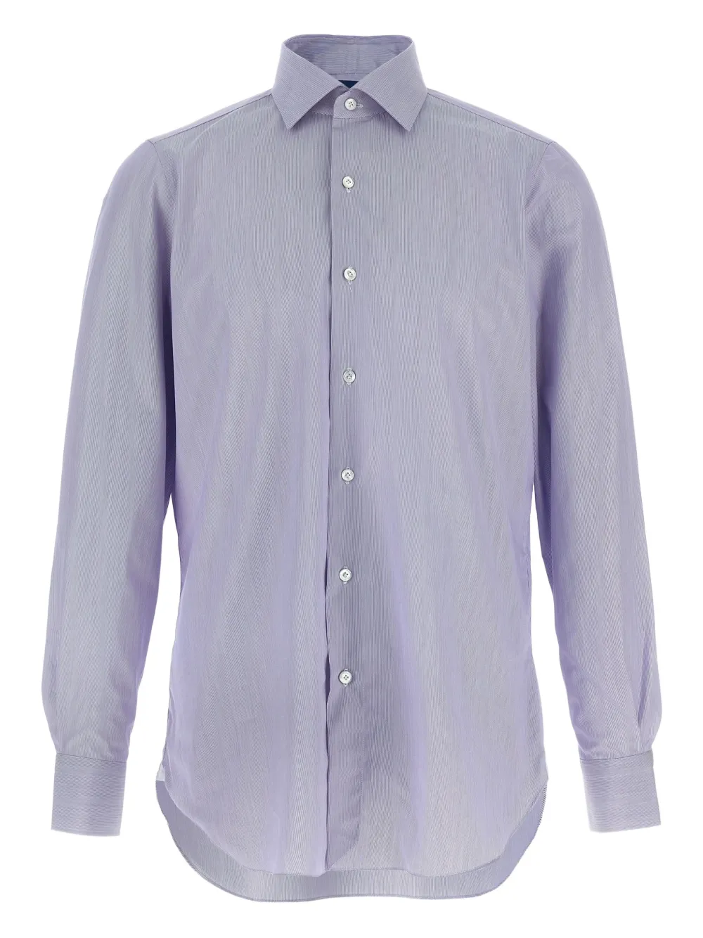Finamore 1925 Napoli striped button Napoli shirt | Purple | Image 1