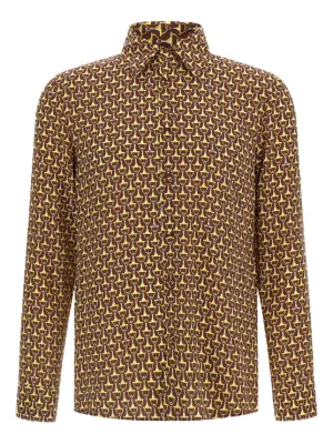 シャツ+ブラウス(長袖+七分) GUCCI by TOM FORD Shirt Horsebit Logo L GUCCI - 極美品 Vintage グッチ GUCCI シャツ トムフォード期 ブラウス