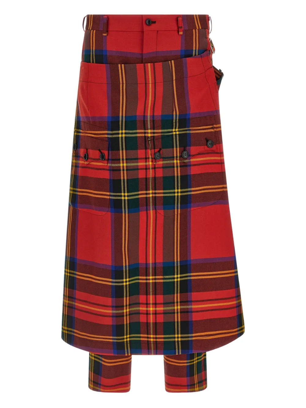 Comme des Garçons Homme Plus tartan-pattern kilt trousers | Red | Image 1