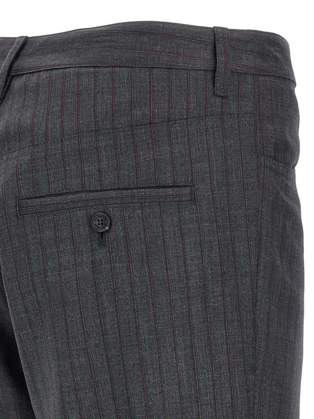 Balenciaga Tailored Pinstripe Trousers Featuring Pockets In Gray