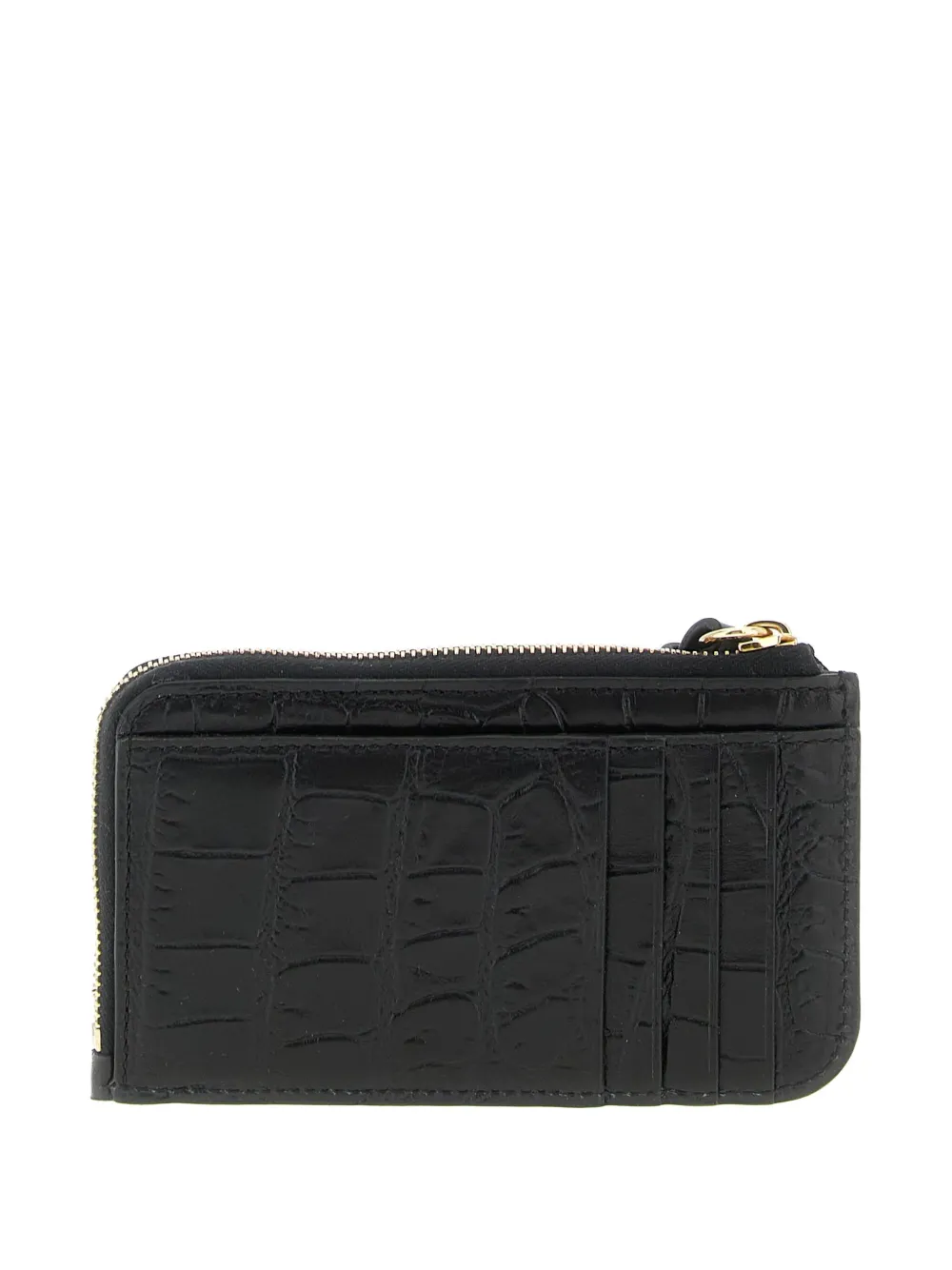 Chloé Alphabet crocodile-effect leather cardholder - Zwart
