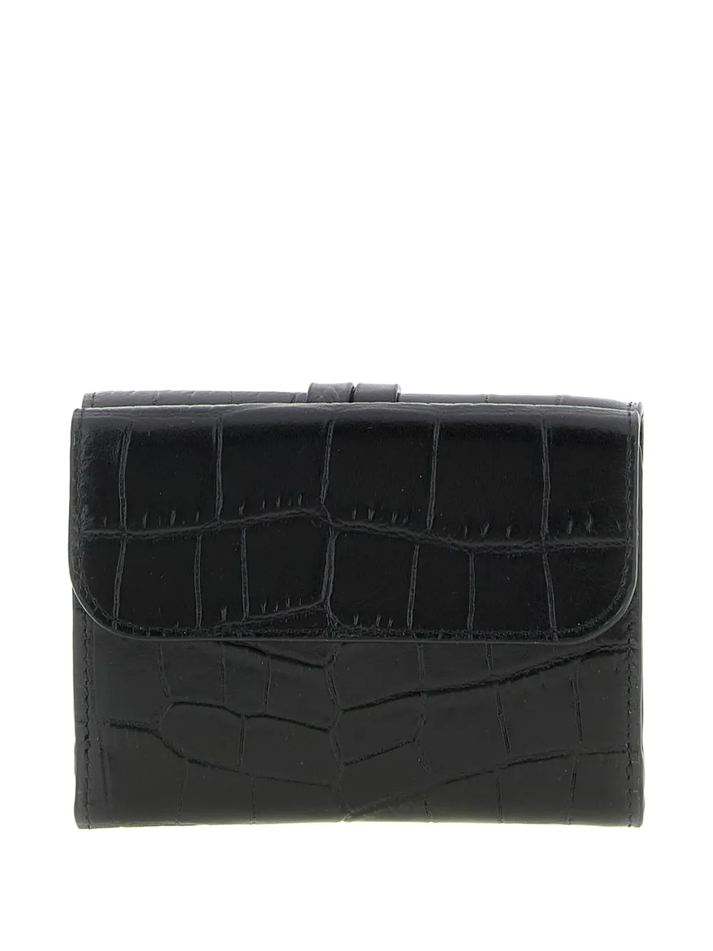 Chloé small Alphabet crocodile-effect leather wallet - Zwart