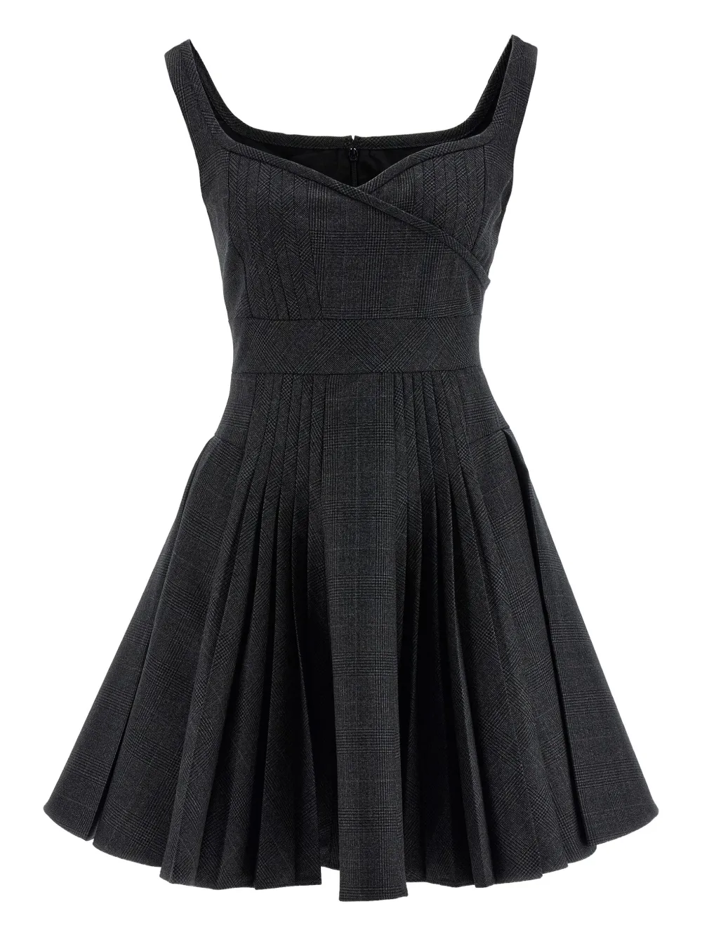 Giovanni Bedin Prince Of Wales Pleated Dress In Gray