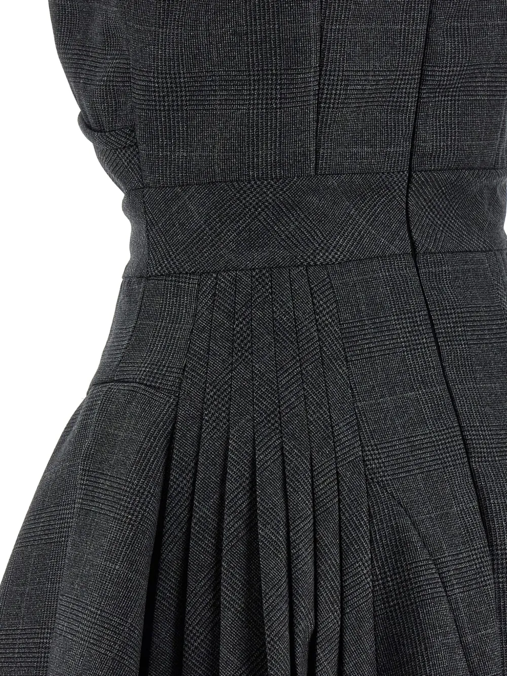 Giovanni Bedin Prince Of Wales Pleated Dress In Gray