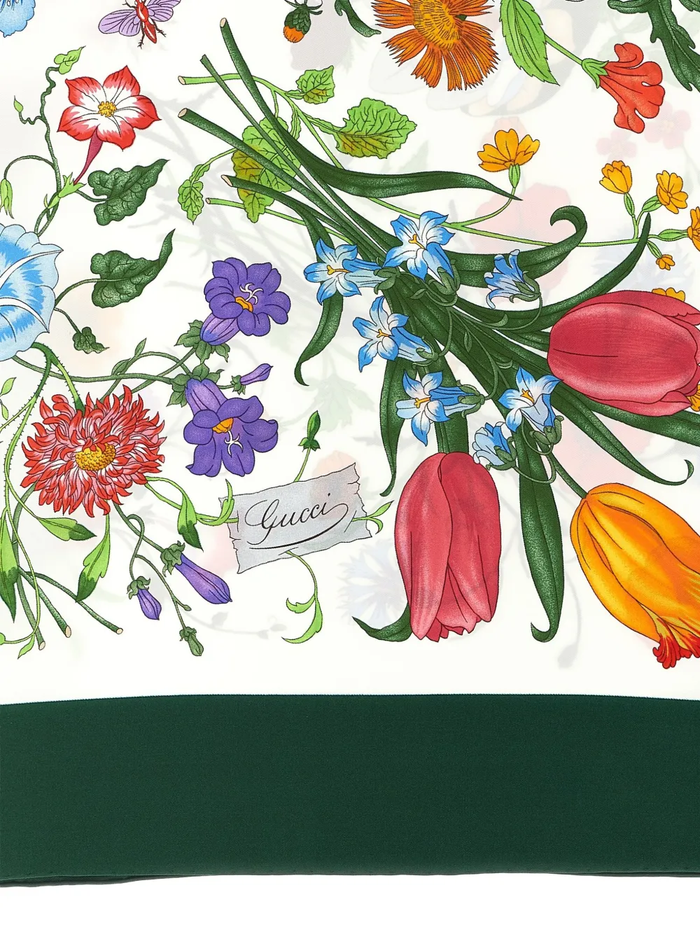 Gucci Flora printed silk scarf - Wit