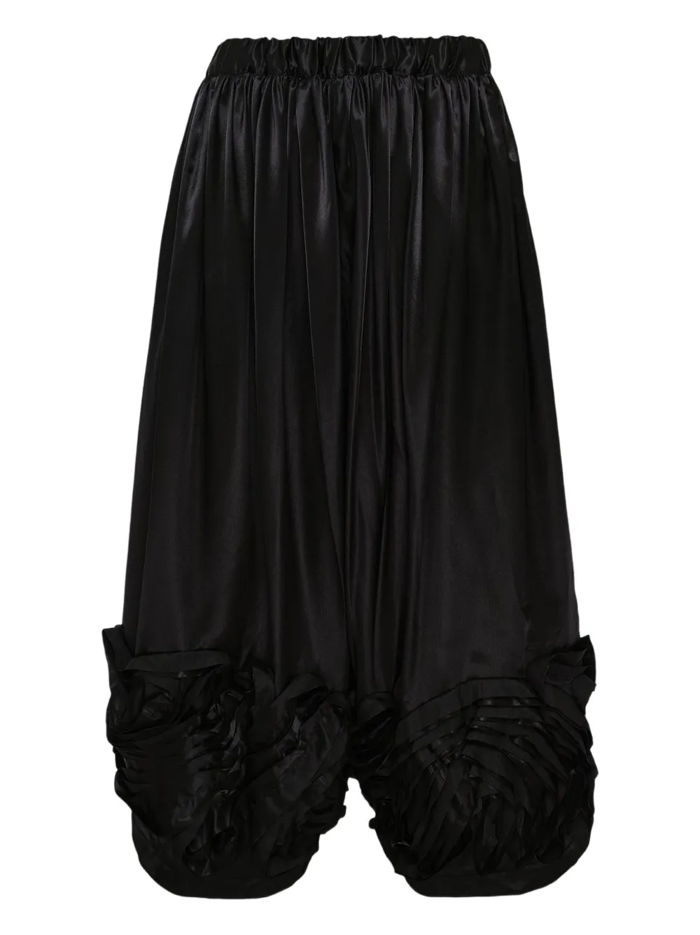 Comme Des Garçons Gathered-trim Trousers In Black