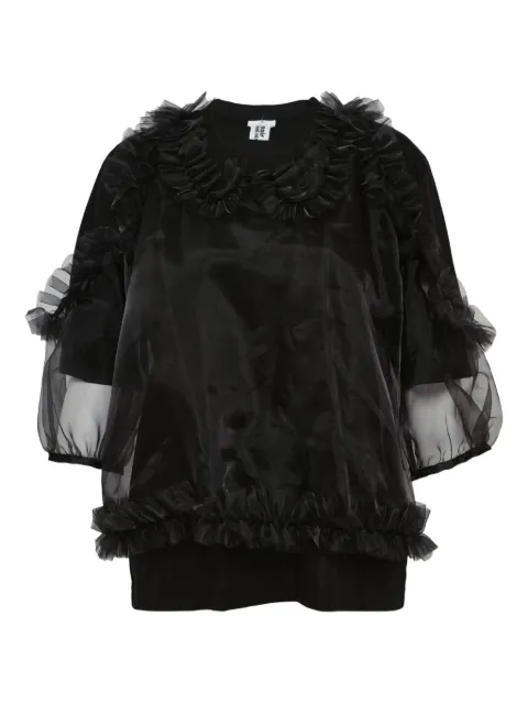 Noir Kei Ninomiya playera de organza con volantes