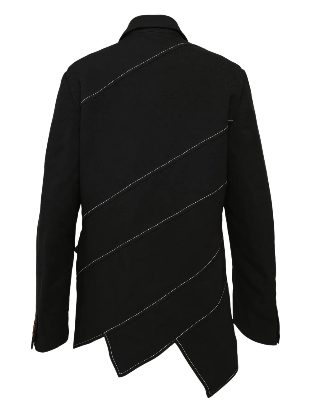 Black Comme Des Garçons Asymmetric-hem Blazer In Black