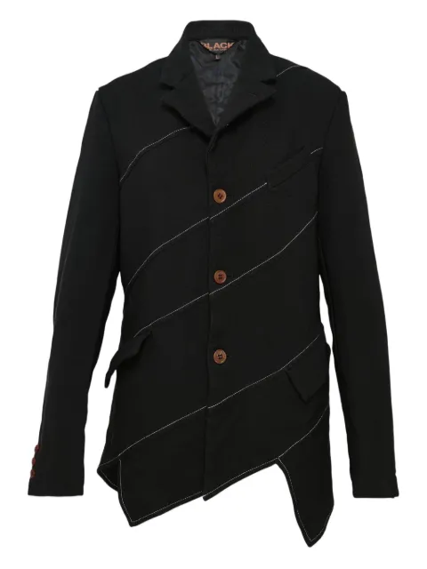 Black Comme Des Garçons asymmetric-hem blazer 