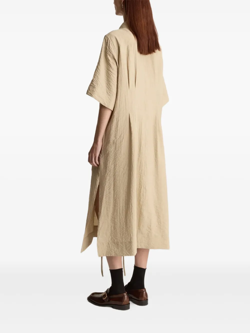 Lee Mathews Maggie shirt midi dress - Beige