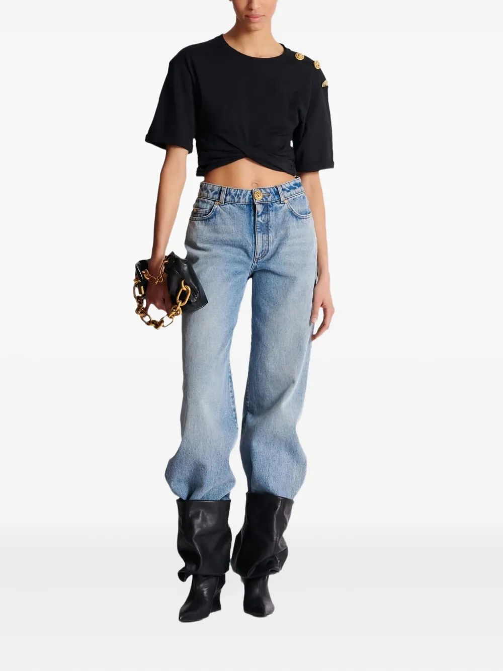 Balmain buttoned jeans - Blauw