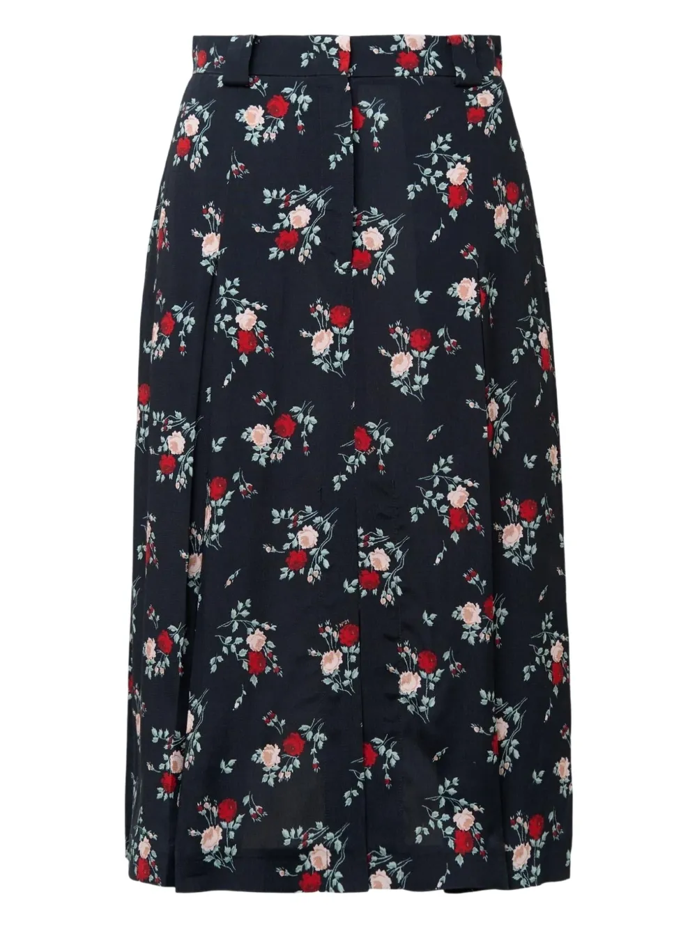 N°21 Floral-print Pleated Skirt In Black