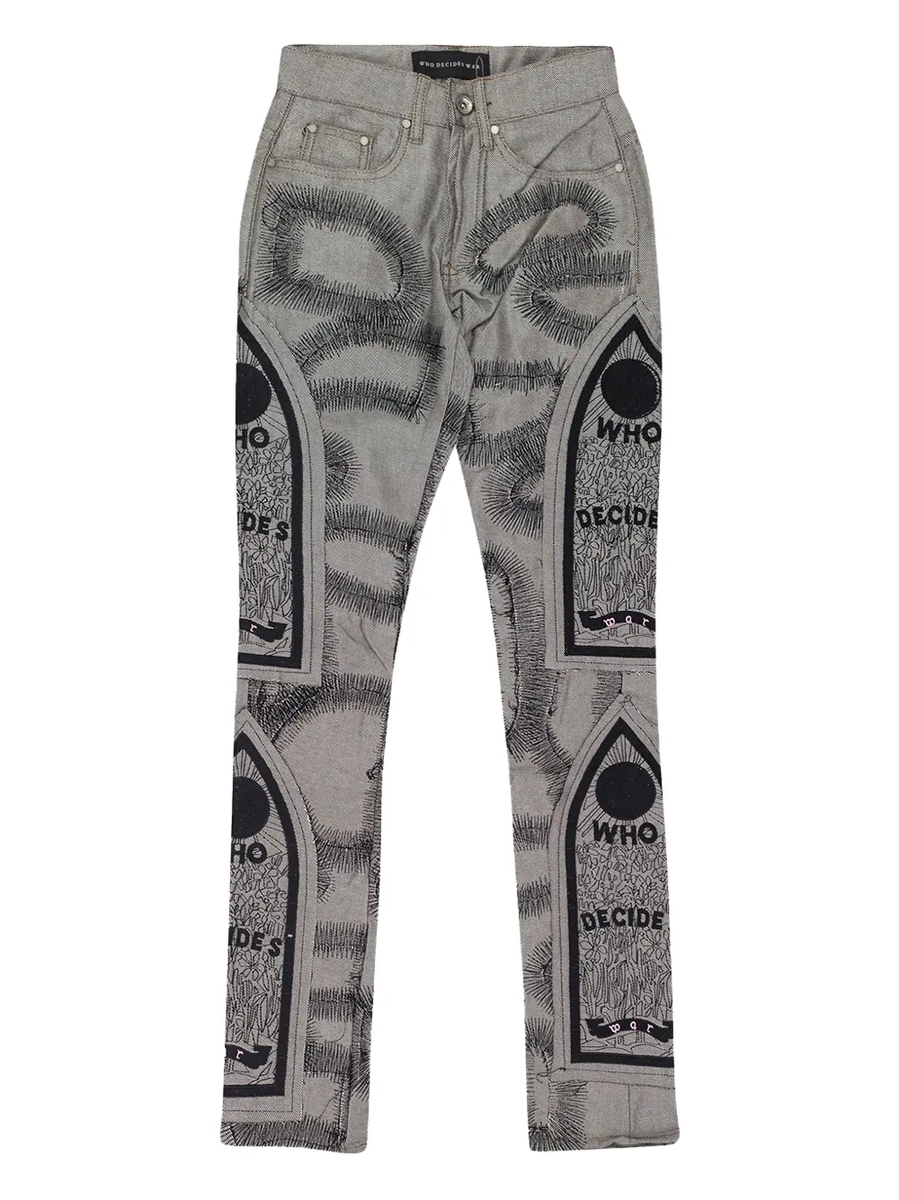 Who Decides War fusion straight-fit jeans - グレー