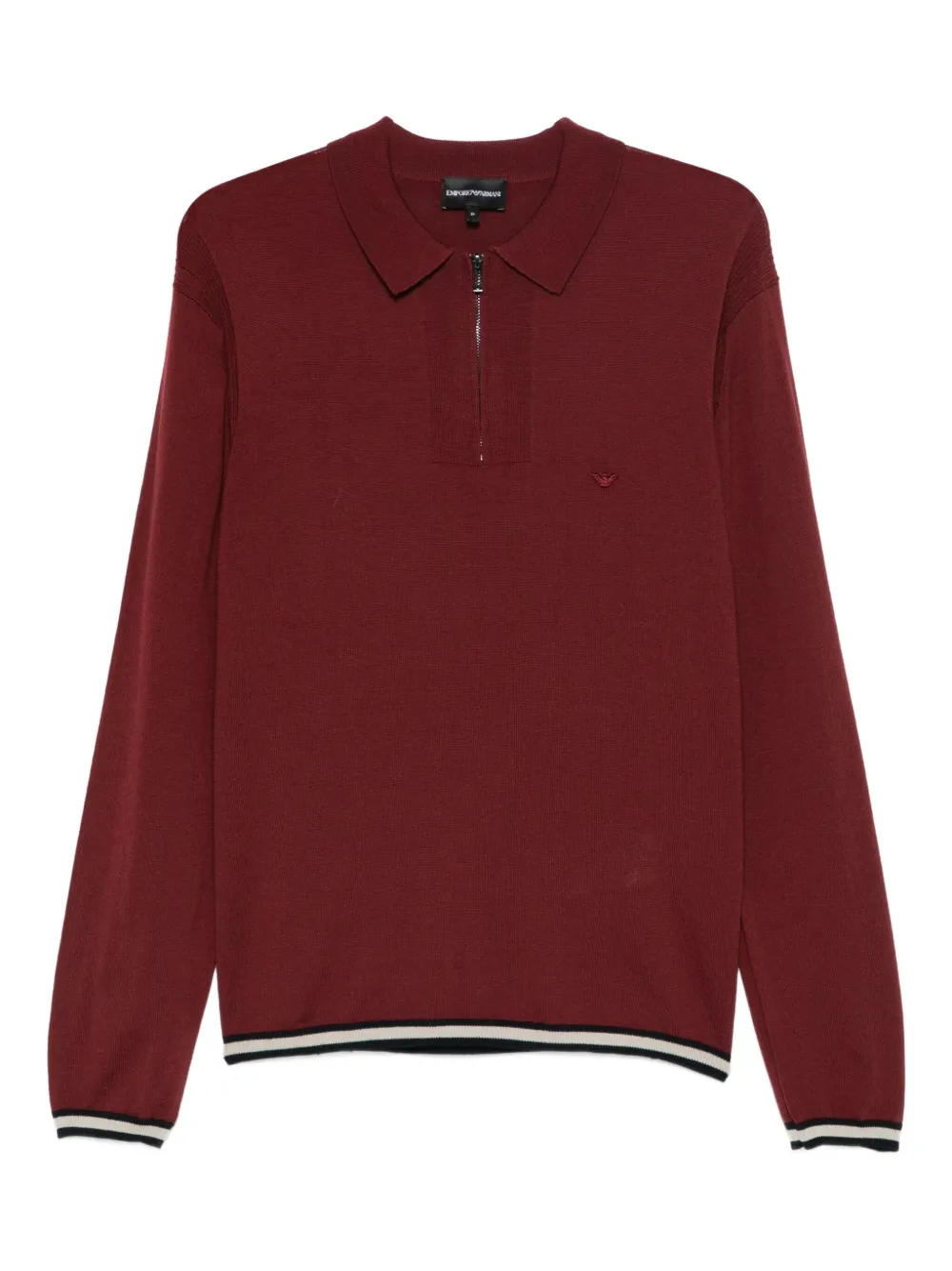 Emporio Armani zip-collar polo shirt - Rosso