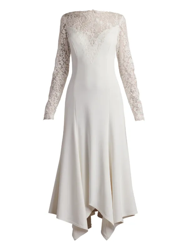 Tadashi Shoji Marzia Illusion Lace long-sleeve Dress | White | FARFETCH CH