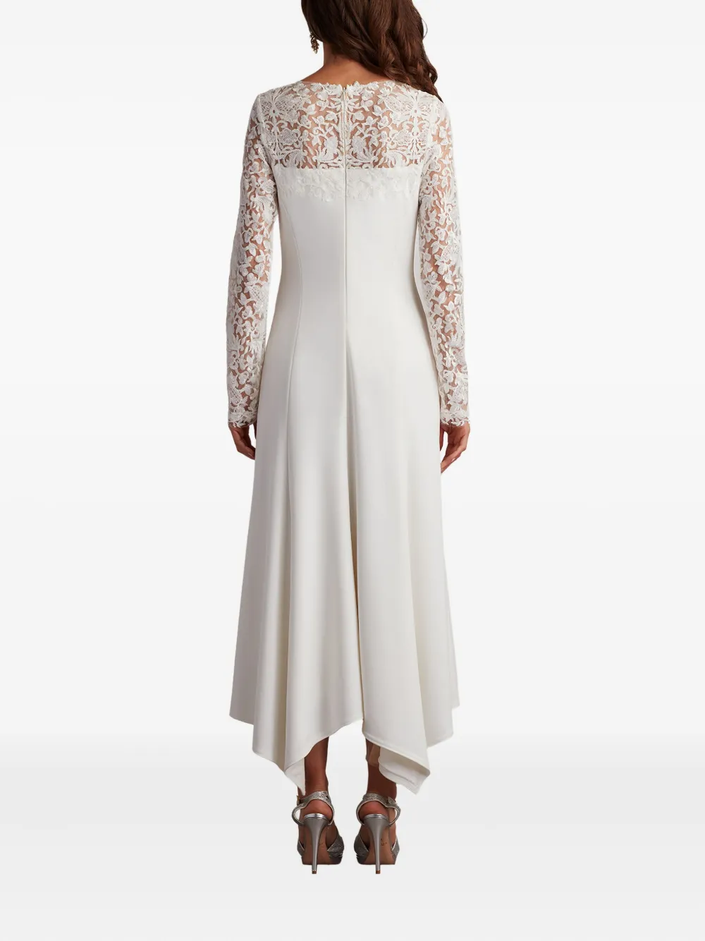 Tadashi Shoji Bos25329md Simple Long Sleeve Wedding Dress In White