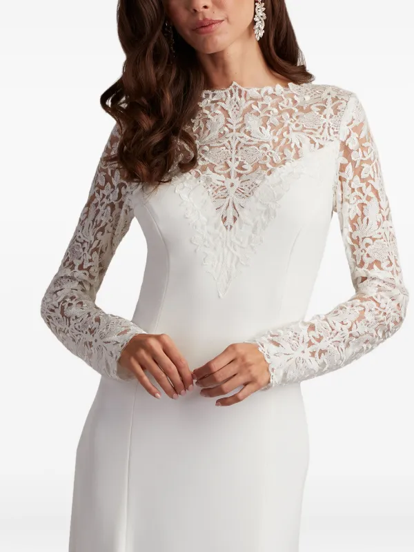 Tadashi Shoji Marzia Illusion Lace long-sleeve Dress | White | FARFETCH