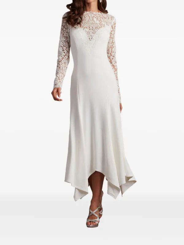 white cap sleeve lace dress Elegant A-Line White Lace Cap Sleeves Wedding Guest Dress, White / M main image 0
