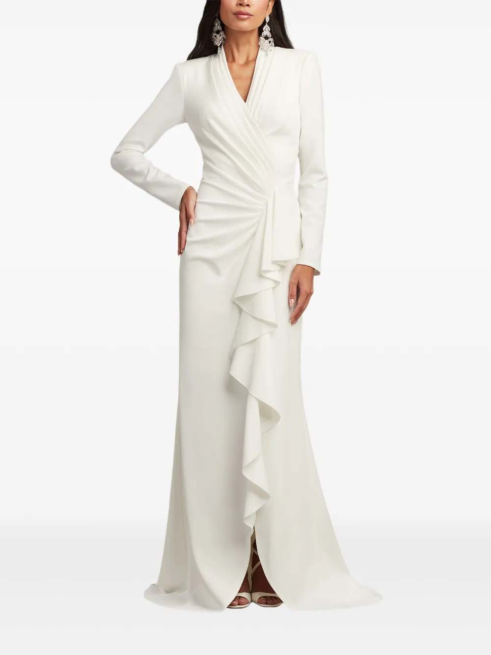 Tadashi Shoji Markum avondjurk met lange mouwen - Wit