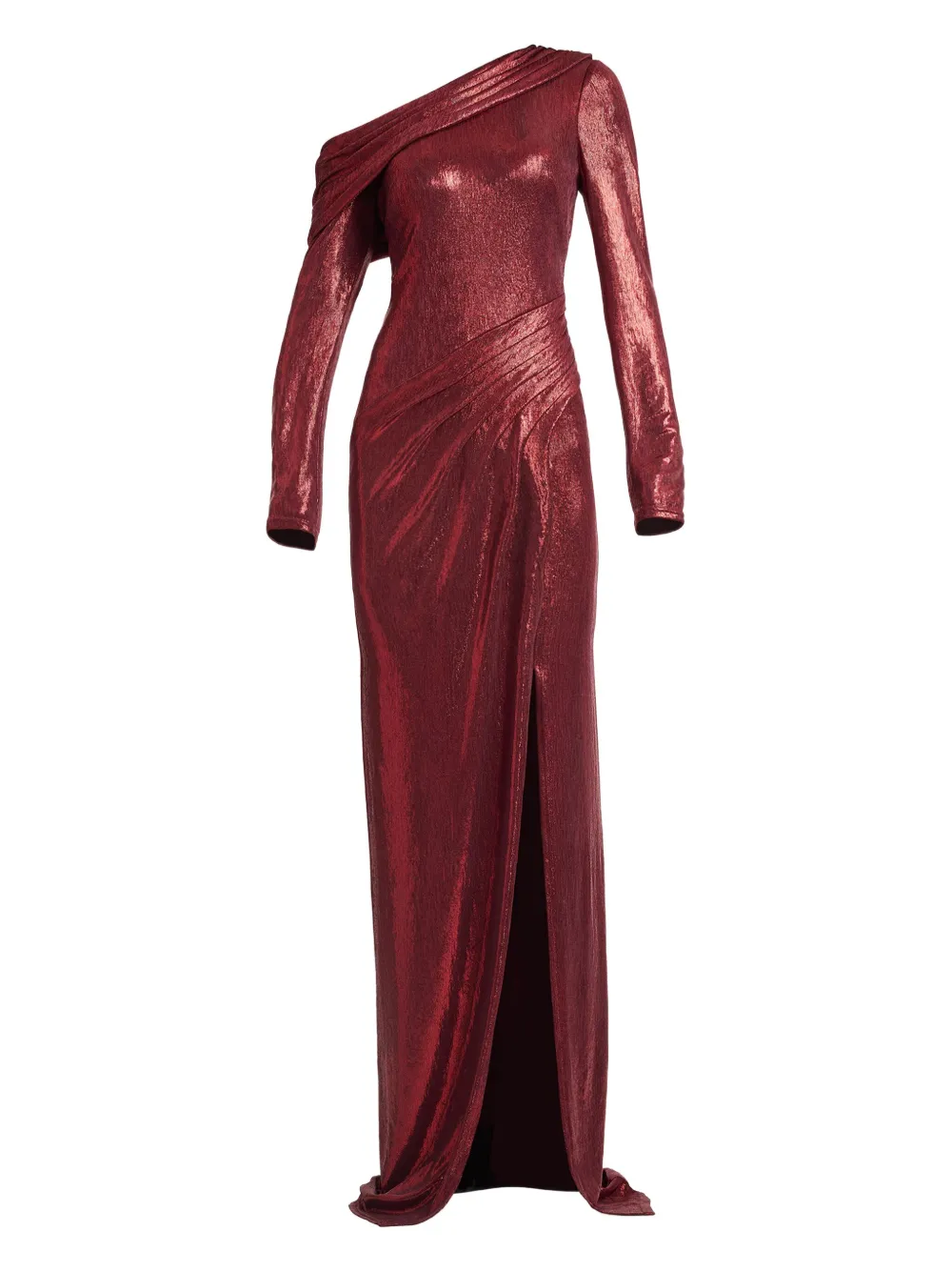Tadashi Shoji one-shoulder slit maxi dress - Red