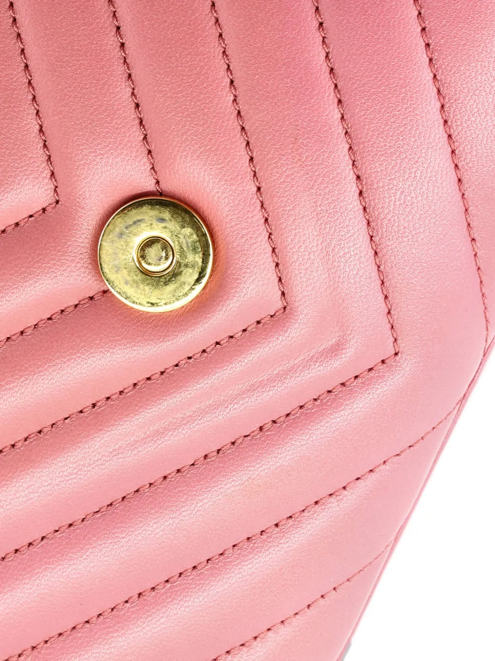 Pre-owned Saint Laurent Classic Monogram Envelope Satchel Matelasse Chevron Leather Medium Shoulder Bag In Pink