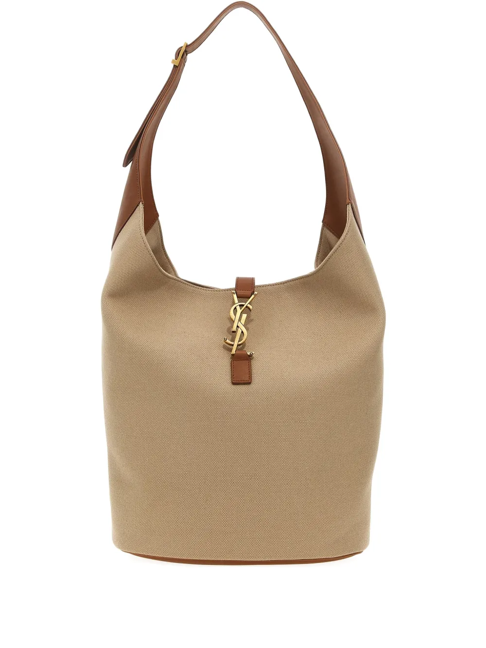 Saint Laurent Cassandre Logo Adjustable Shoulder Bag In Neutral