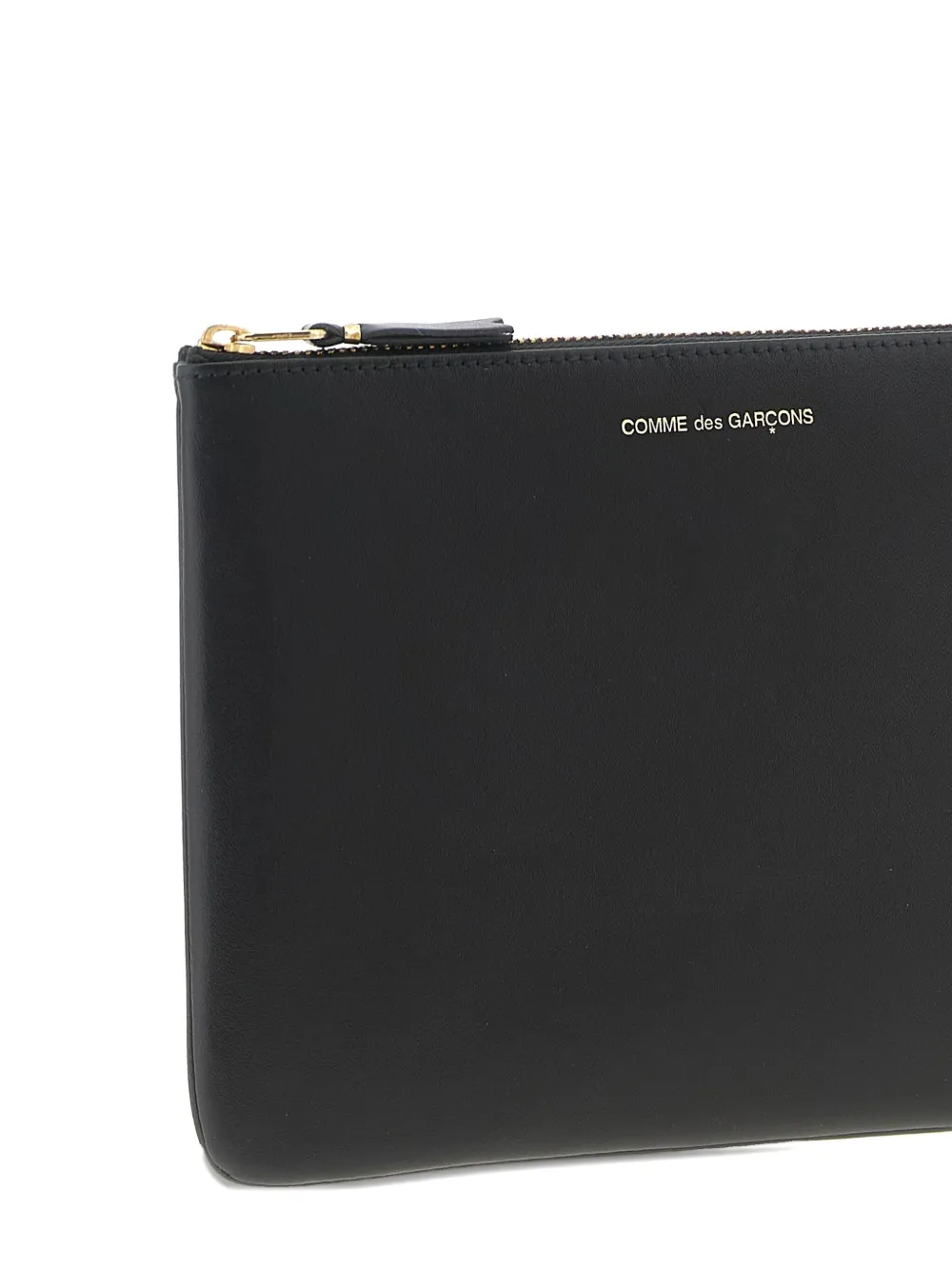 Comme Des Garçons Embossed Logo Zip Wallet In Brown