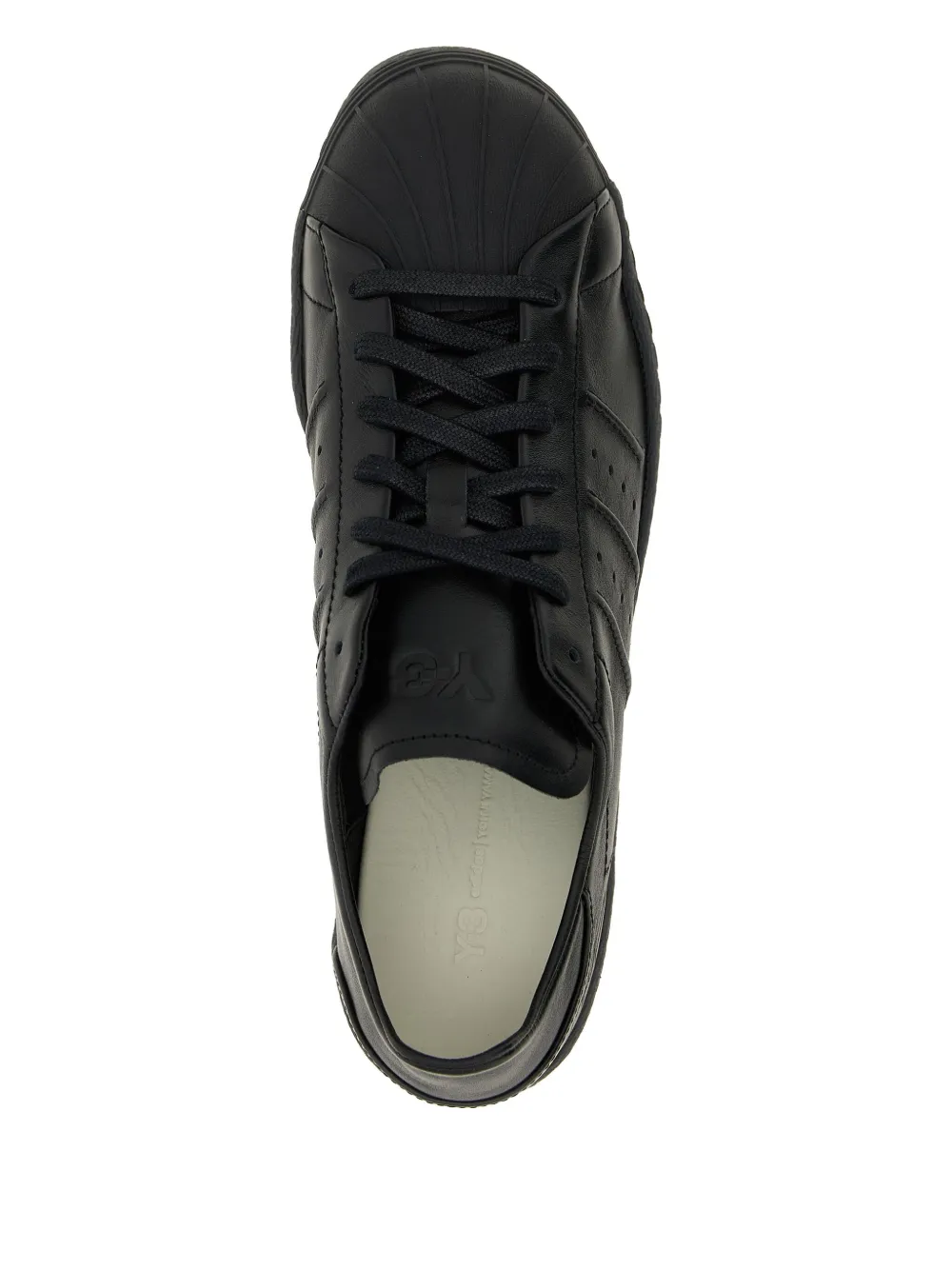 Y-3 Superstar Leather Sneakers In Black