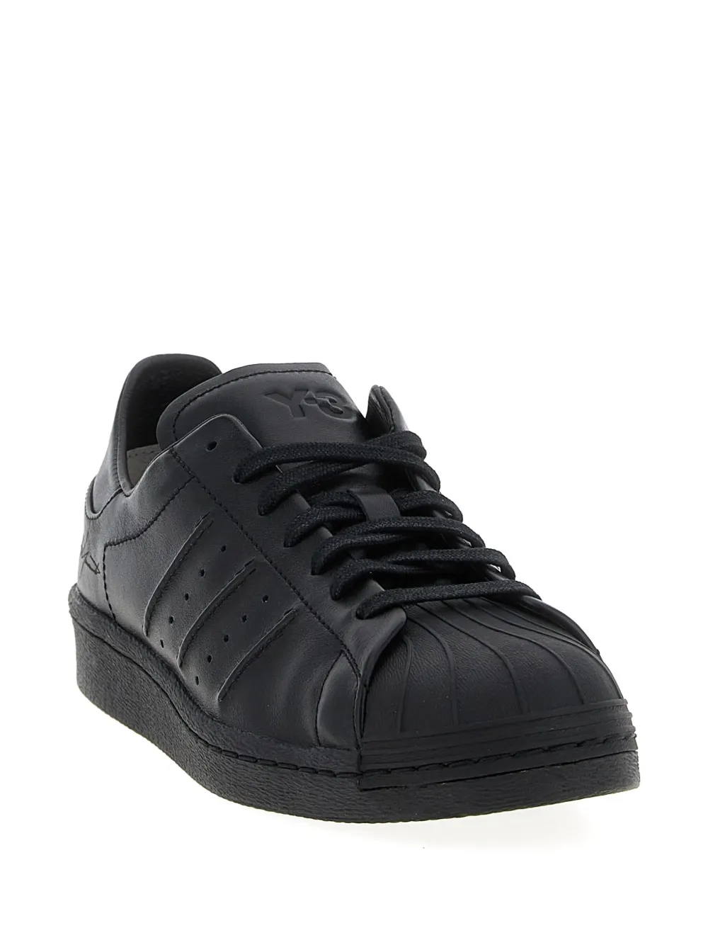 Y-3 Superstar Leather Sneakers In Black