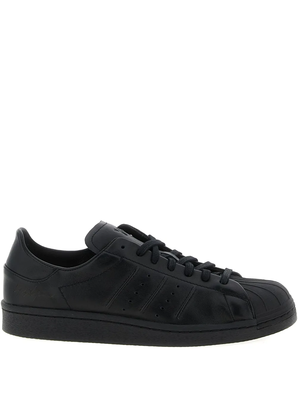 Y-3 Superstar Leather Sneakers In Black