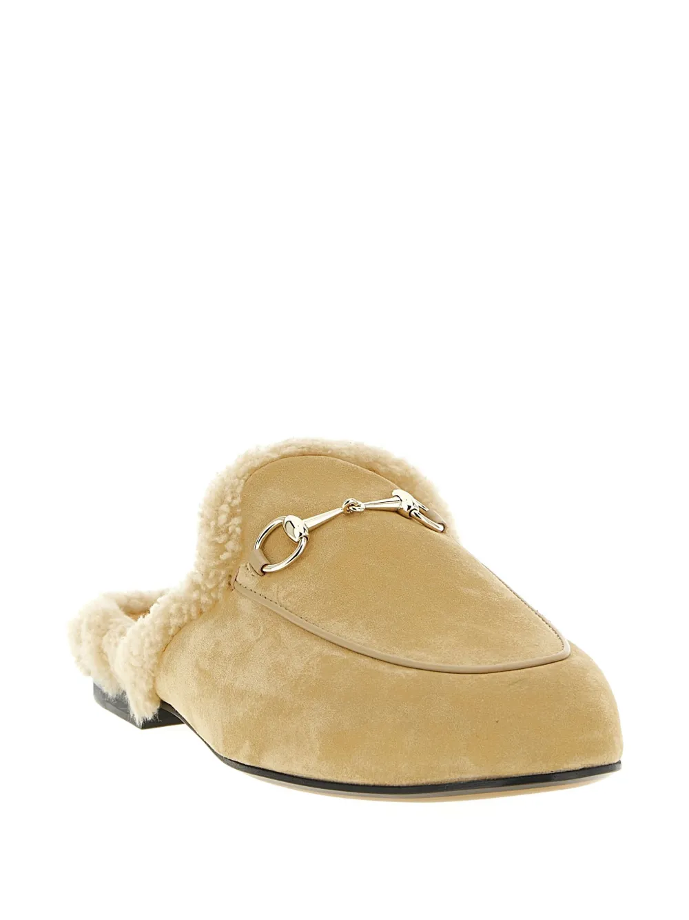 Gucci Princetown slippers met metalen klem Beige