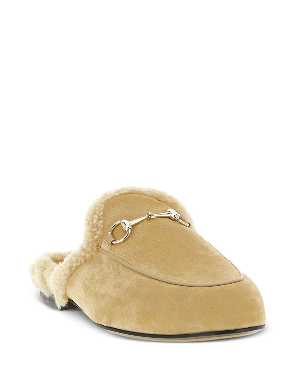 Gucci Princetown slippers met metalen klem Beige