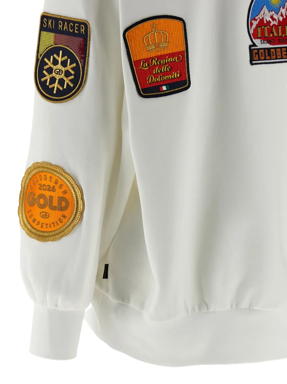 Goldbergh Sweater met verlaagde schouders en patch Wit