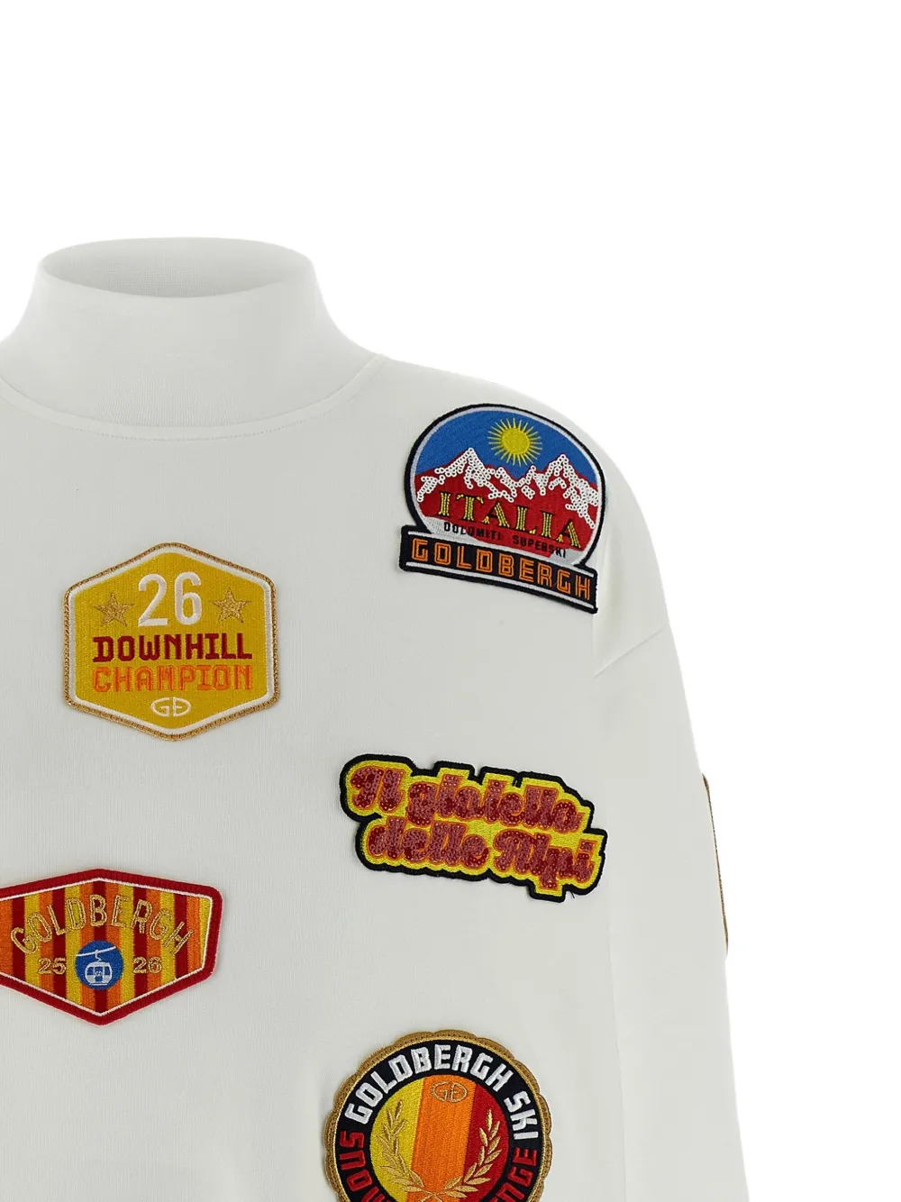 Goldbergh Sweater met verlaagde schouders en patch Wit