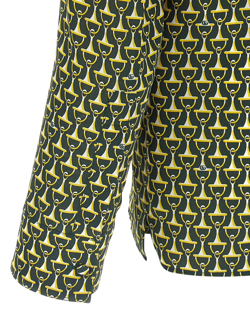 Gucci Allover Print Long Sleeve Horsebit Shirt In Yellow