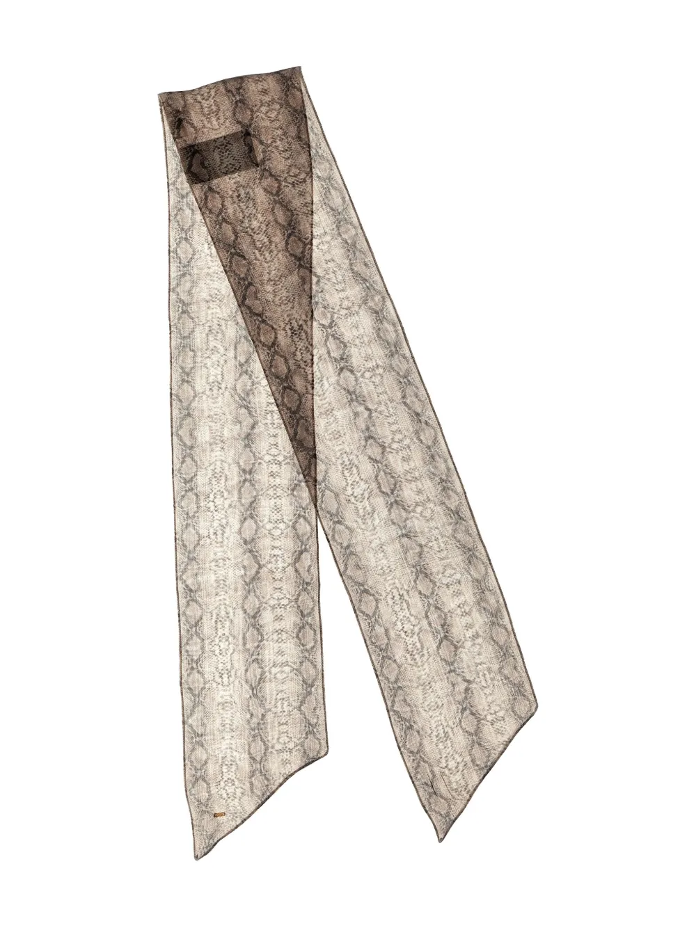 Saint Laurent snake-print silk scarf - Beige