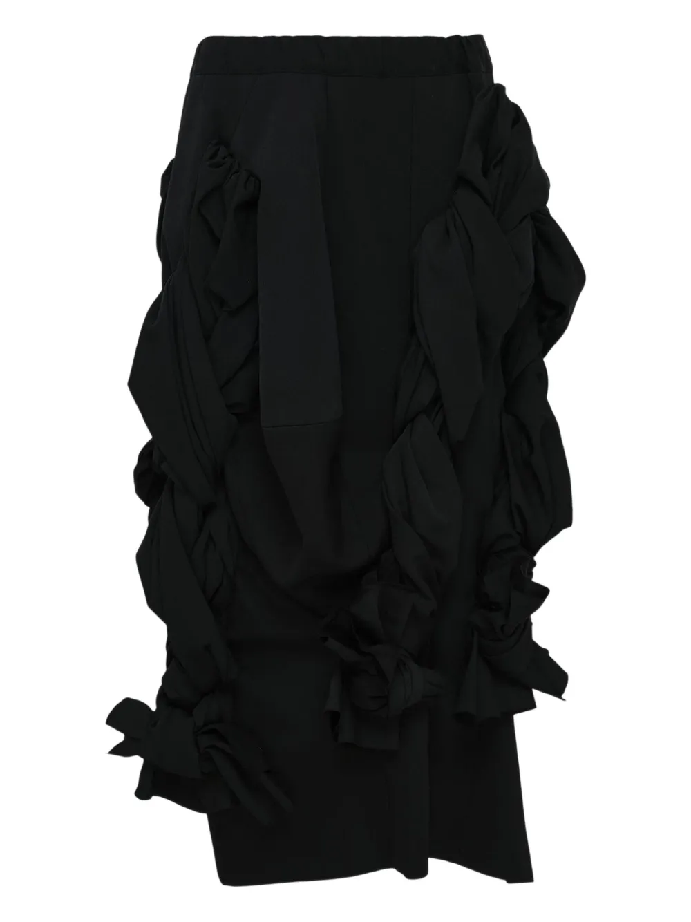 Comme Des Garçons Braided-detail Midi Skirt In Black